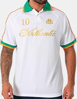 Polo NOTILOX - White /Green Tee / Orange